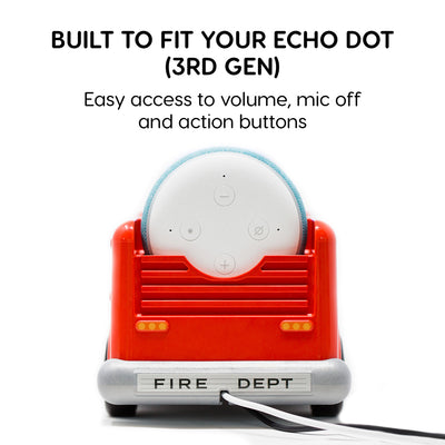 doqxD 13.5" Firetruck Toy Stand for Amazon Echo Glow, Echo Dot 3rd Generation