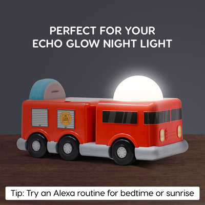 doqxD 13.5" Firetruck Toy Stand for Amazon Echo Glow, Echo Dot 3rd Generation