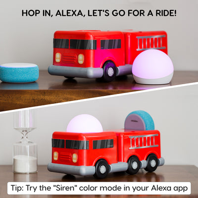 doqxD 13.5" Firetruck Toy Stand for Amazon Echo Glow, Echo Dot 3rd Generation